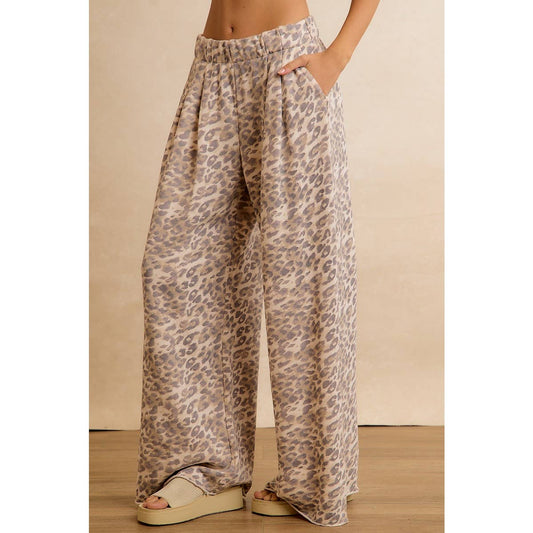 Leopard Wide Leg Pants