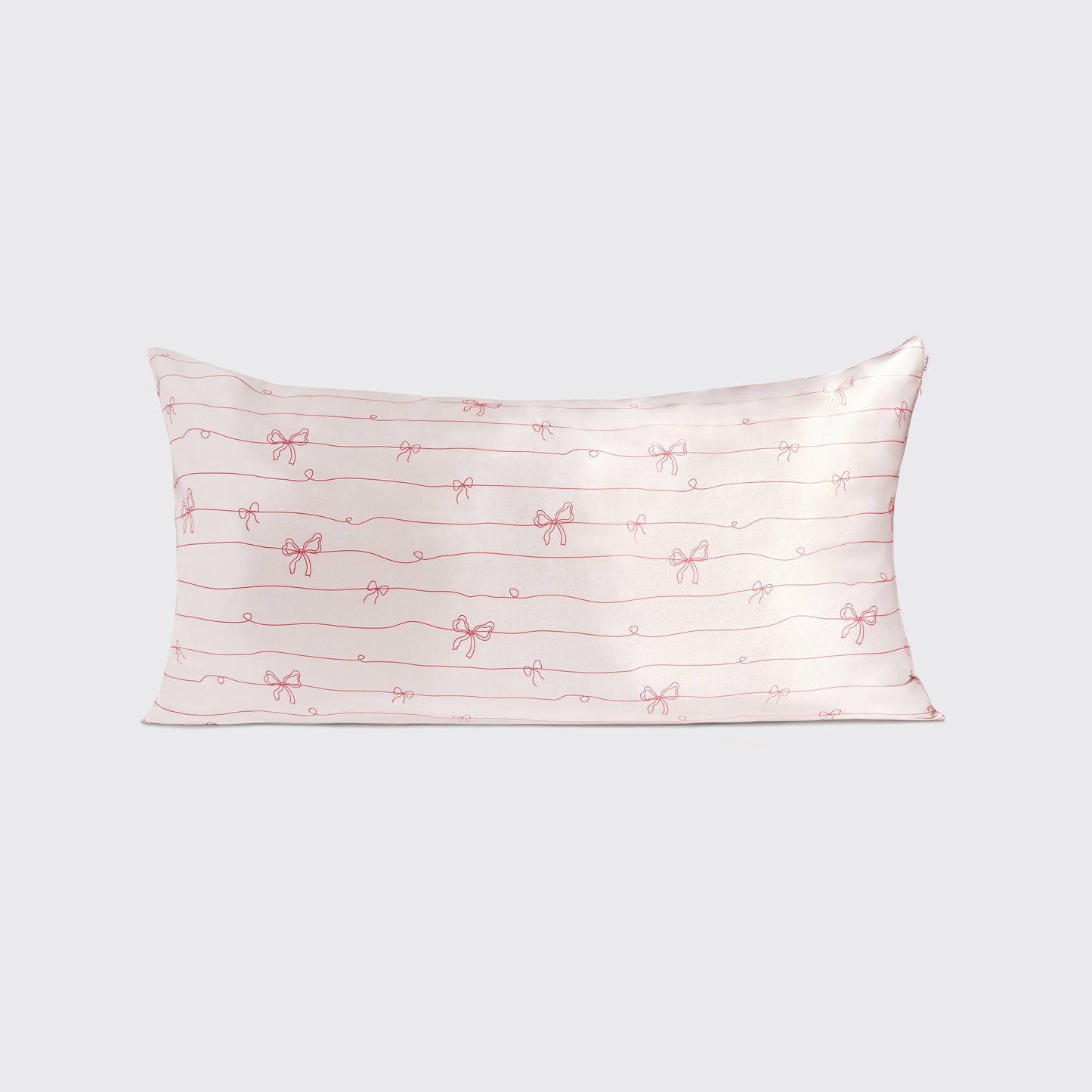 Satin Pillowcase in Striped Bows - King