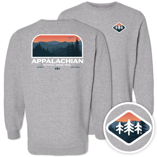 Appalachian Trail Midweight Fleece Crewneck: Heather Mist
