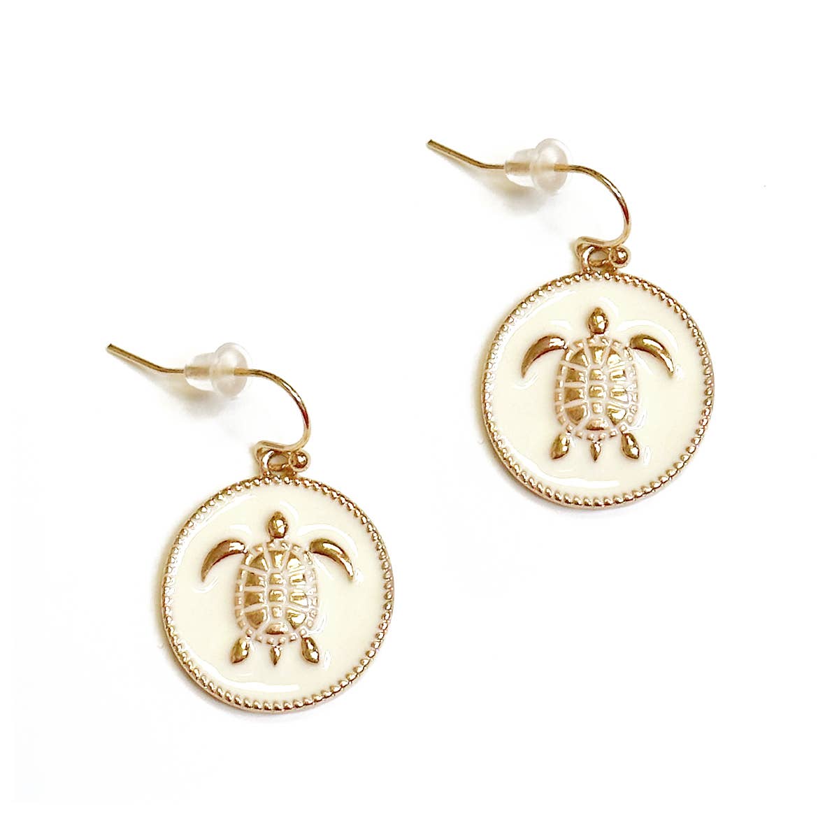 Tropi-Cool White Turtle Earrings