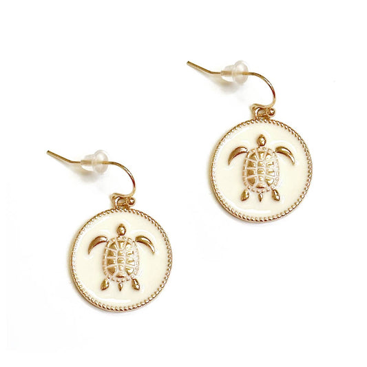 Tropi-Cool White Turtle Earrings