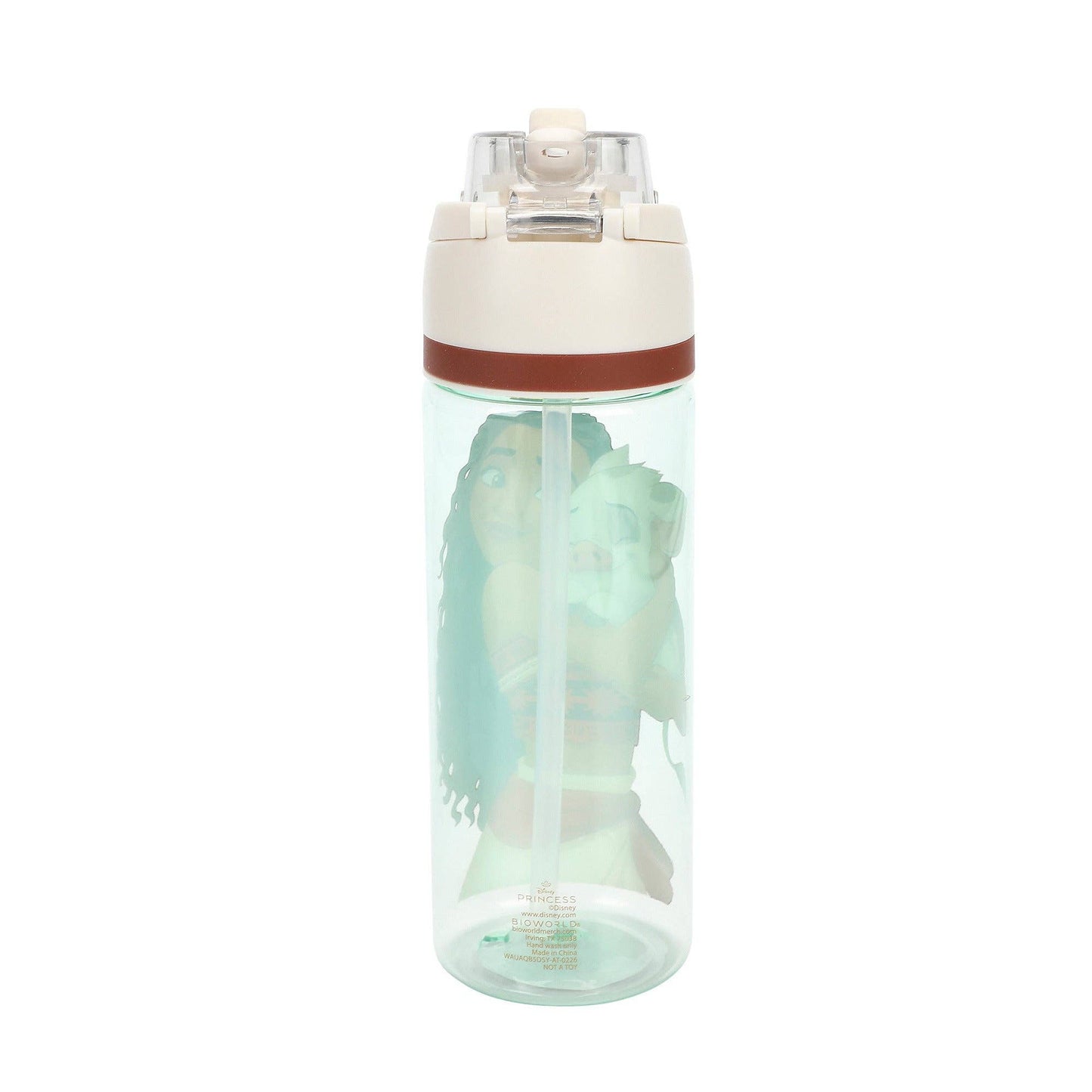 Moana & Pua Blue 24 Oz Plastic Water Bottle With Dual Spout Lid