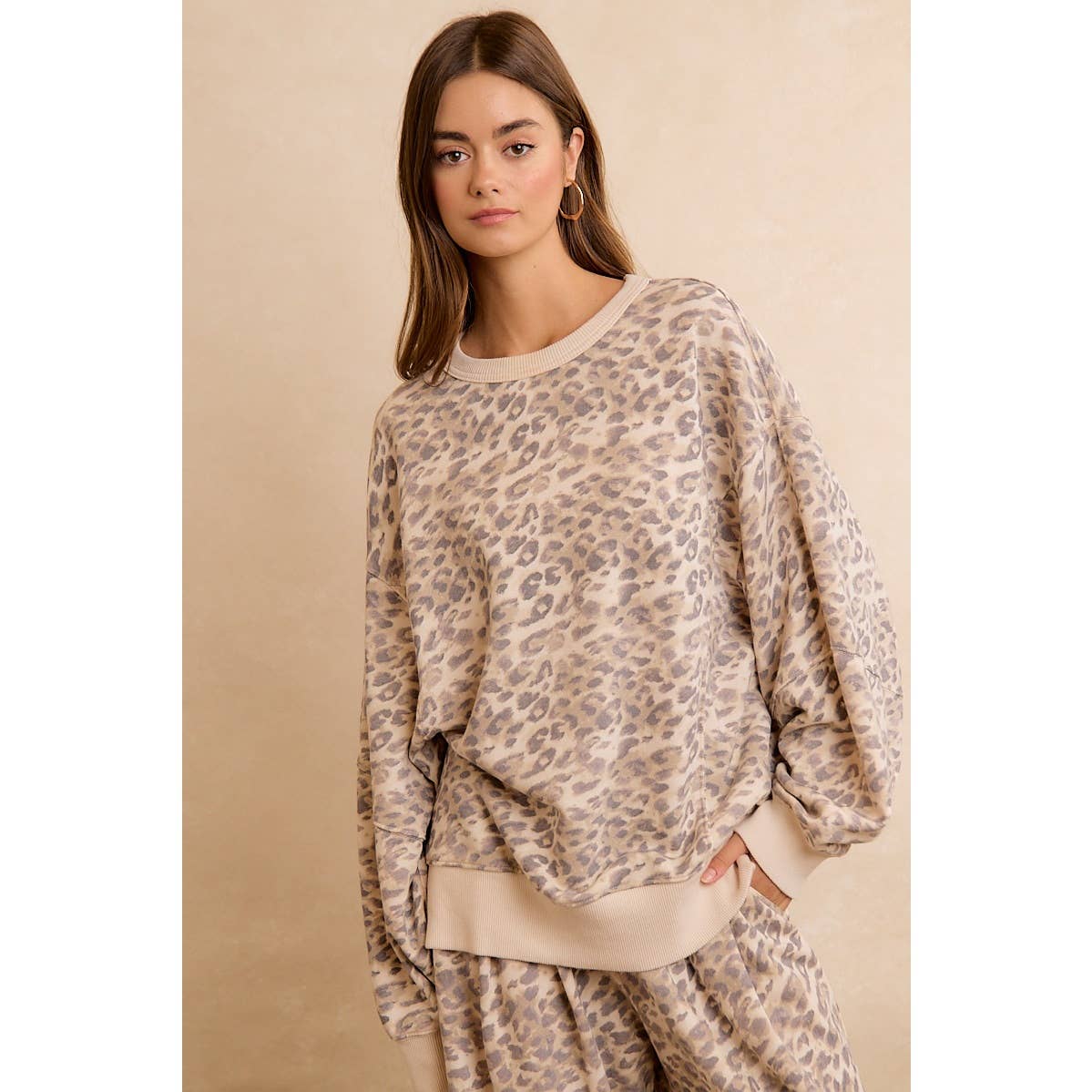 Leopard Relaxed Crewneck Sweatshirt