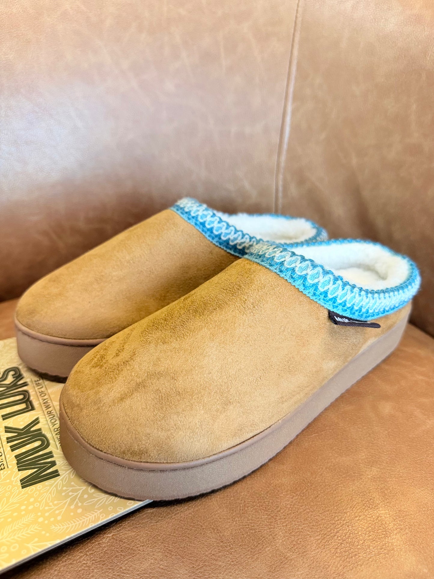 MUK LUKS Women's Cressida Platform Clog Slippers: Chestnut