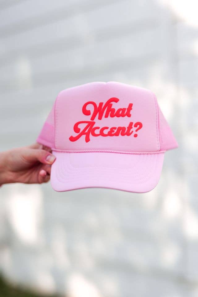 What Accent? - Trucker Hat (Pink with Orange)
