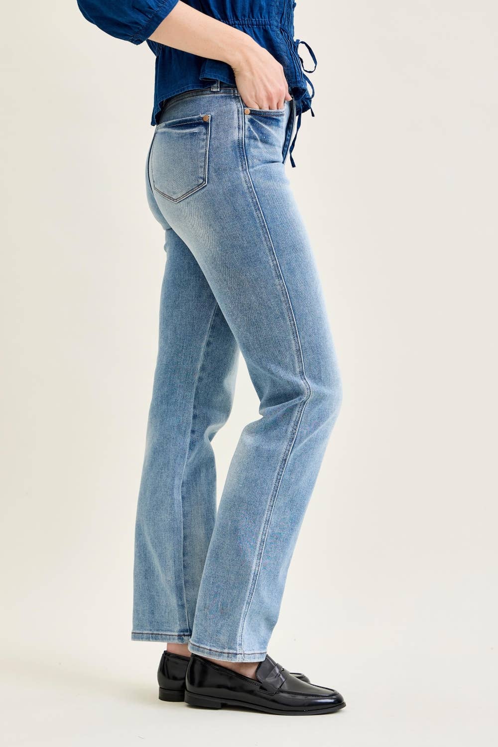 HW Tummy Control Contrast Wash Straight: MD