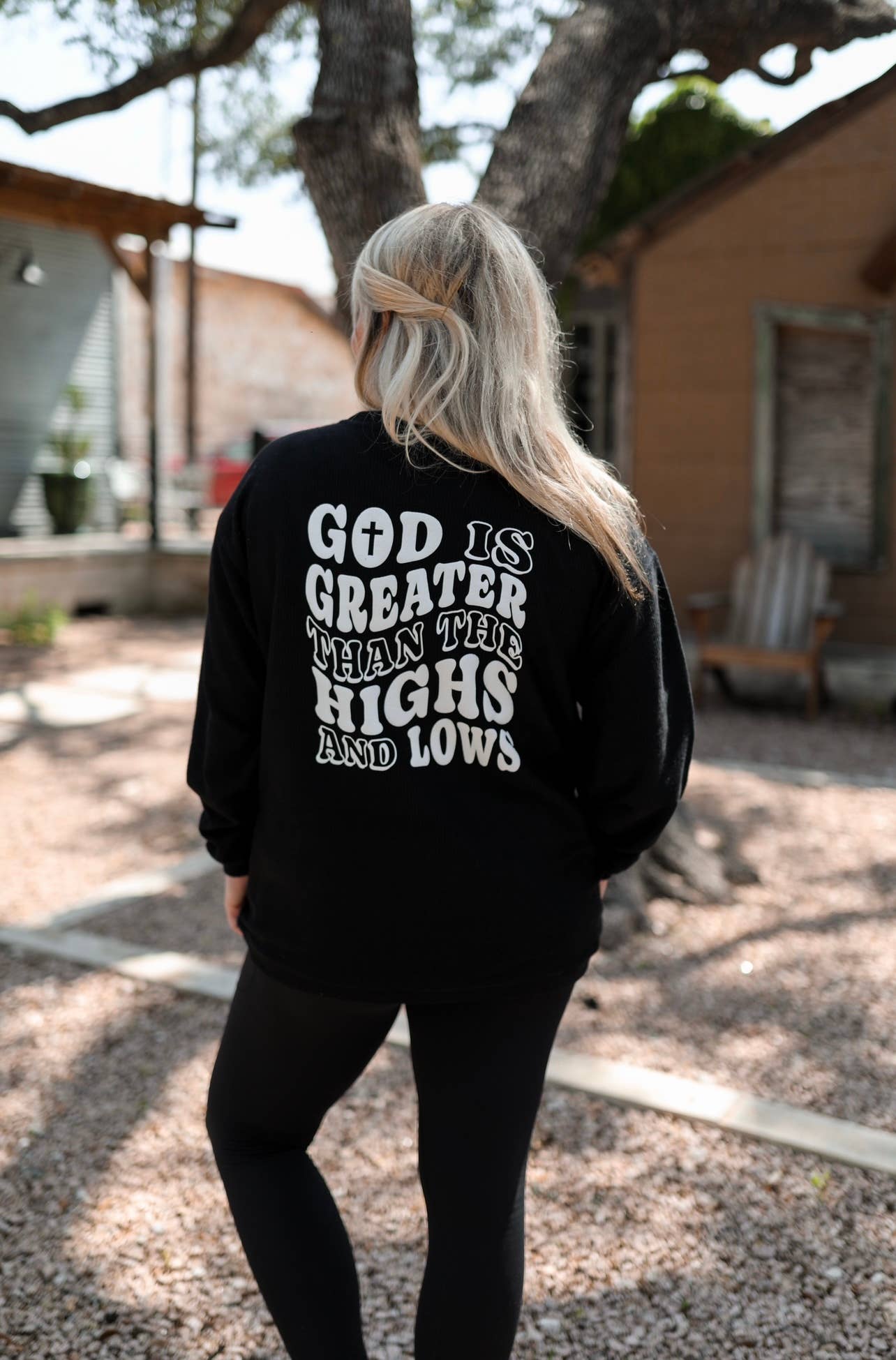 God is Greater - Puff Ink Corded Crew (black)
