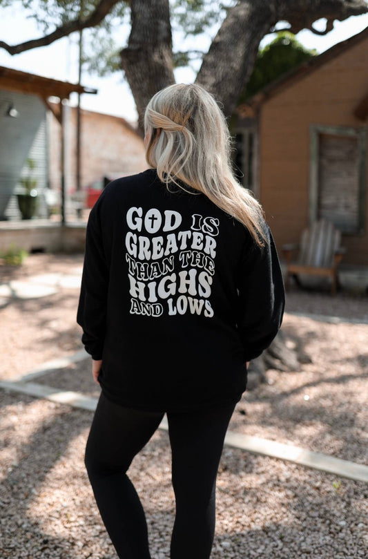 God is Greater - Puff Ink Corded Crew (black)