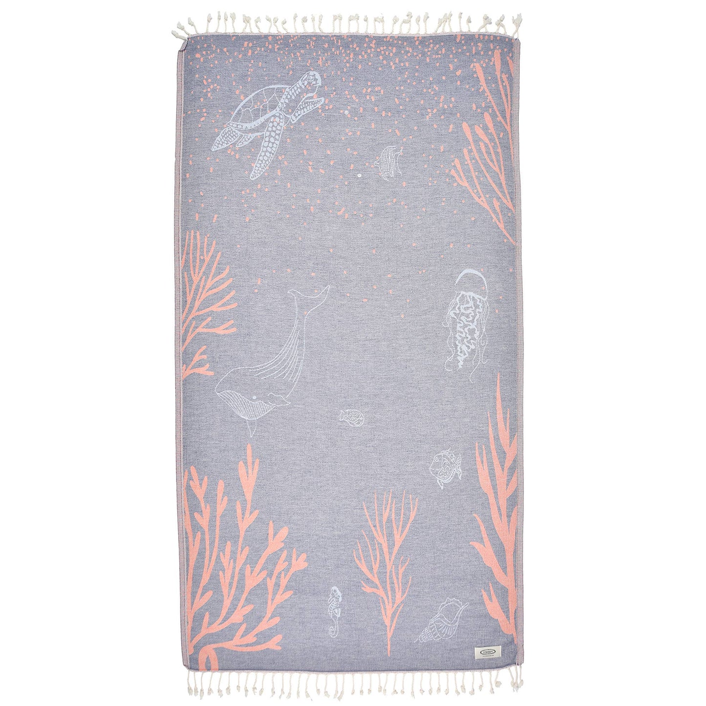 Deep Blue Ocean Peshtemal Pure Cotton Beach Towel