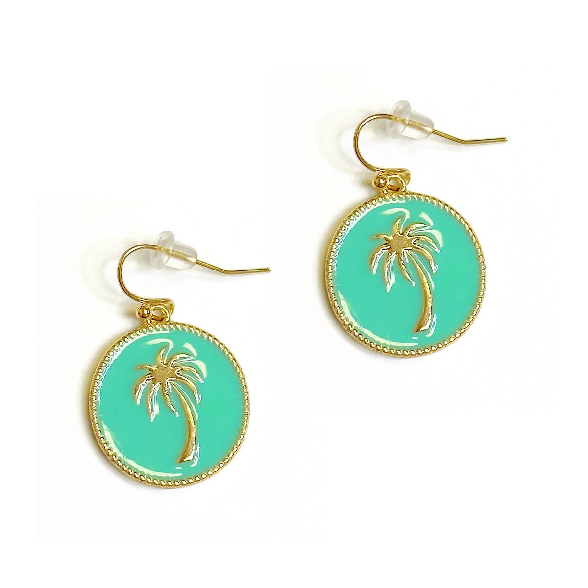 Tropi-Cool Mint Palm Tree Earrings