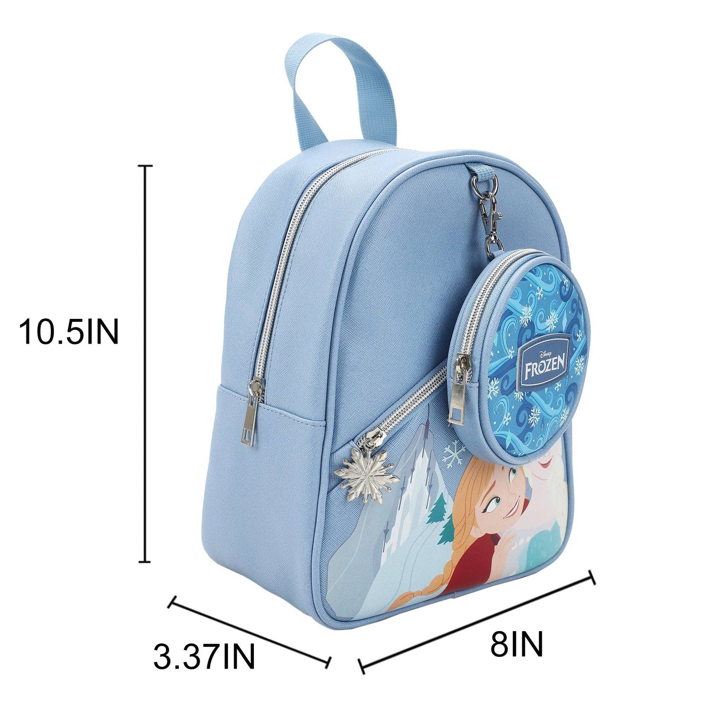 Disney Frozen Elsa & Anna Ice Palace Blue 10.5" Mini PU Backpack