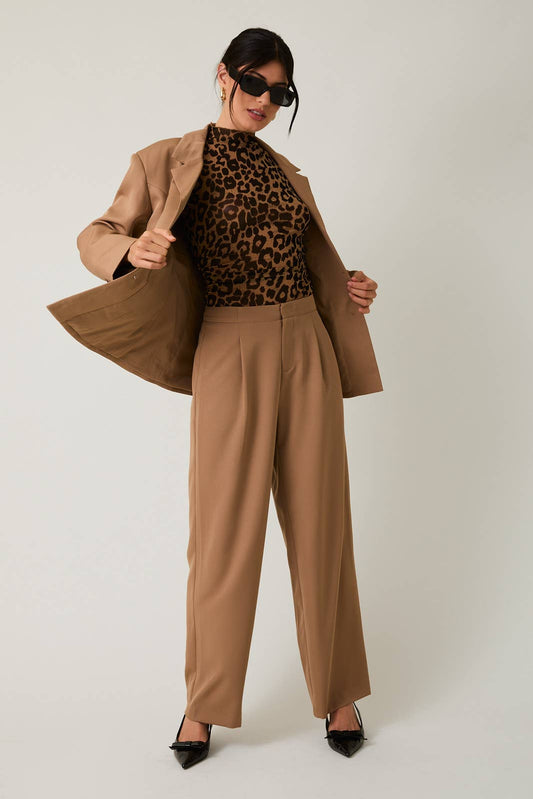 SUIT PANTS: TAUPE