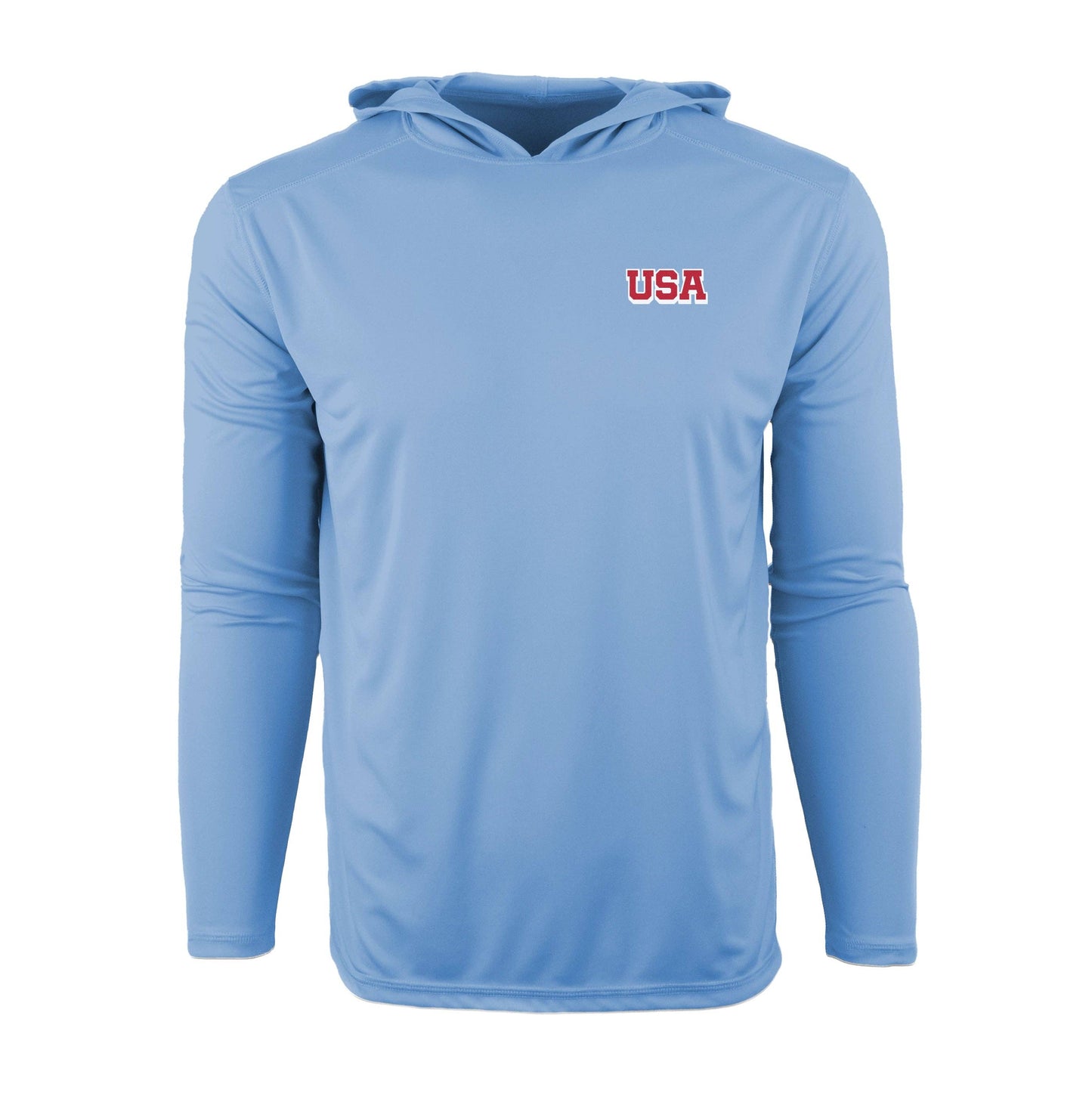 USA Solar Shield Performance Hoodie: Columbia Blue