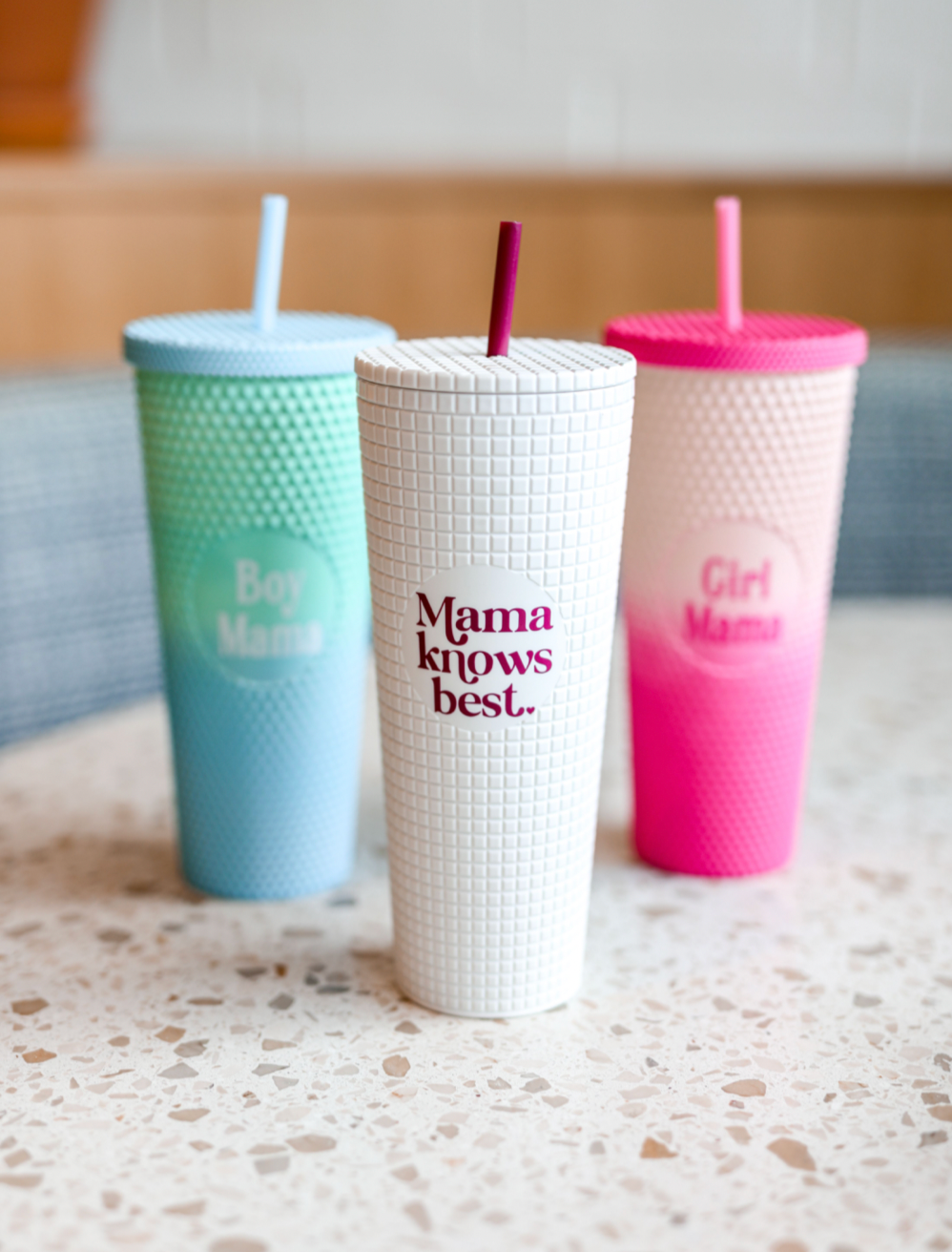 Smooth Textured Tumbler - Mama Knows Best (White)