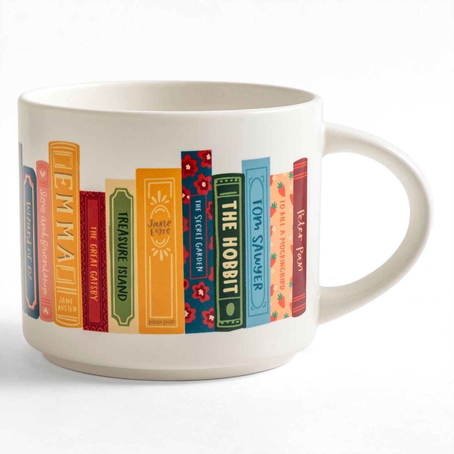 Book Stack Ceramic Mug - Cream