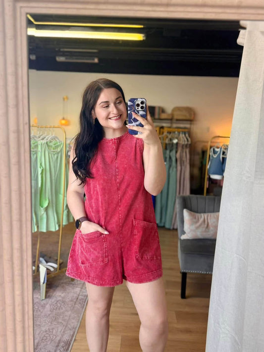 Effortless Romper- Red