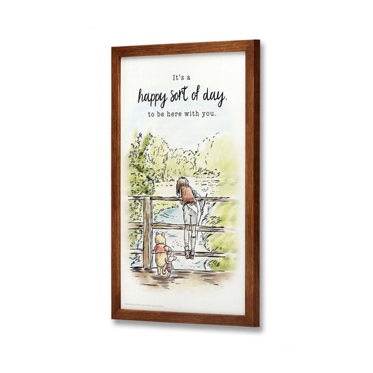 Winnie the Pooh Happy Sort of Day Framed Wood Wall Decor: Wood