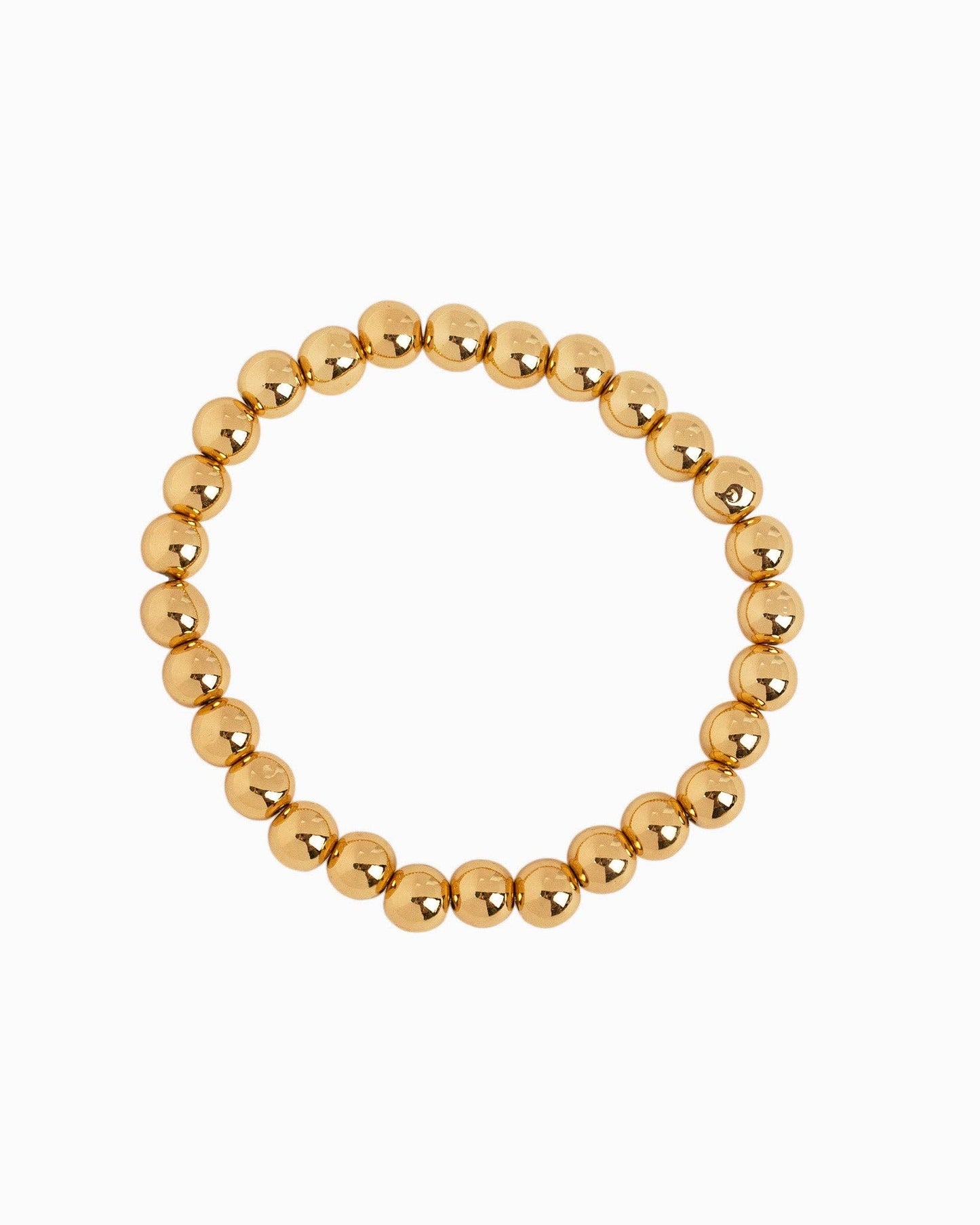 MOP Clover Stretch Bead Bracelets, Set of 3: White