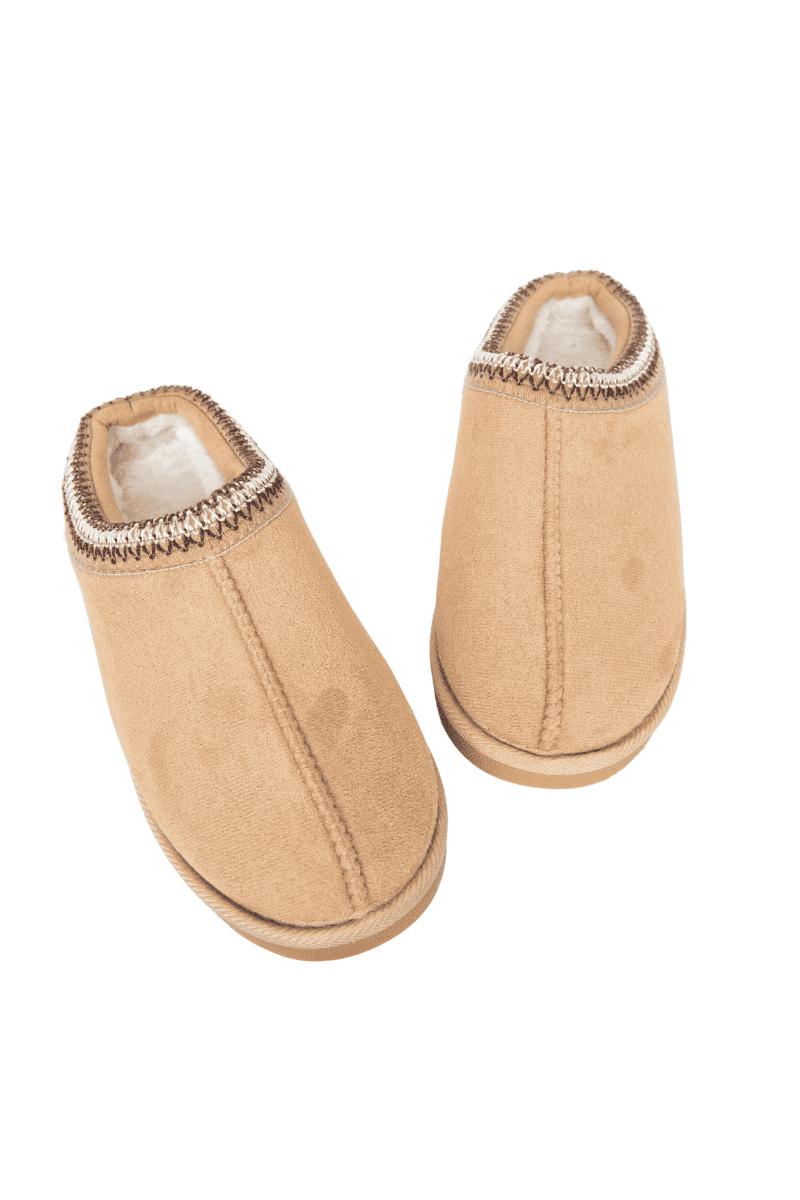 Sand Embroidered Comfy Slippers: Sand