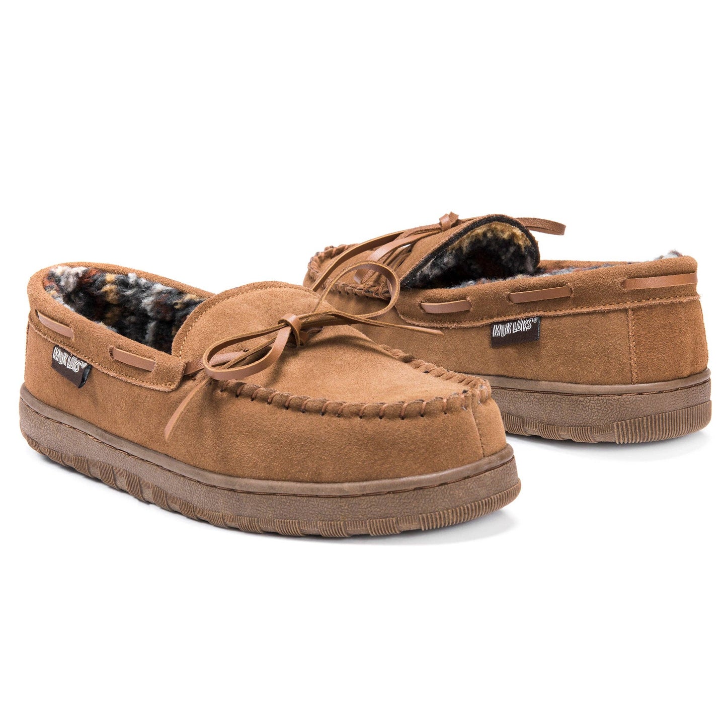 MUK LUKS Men's Paul Suede Moccasin: Tan