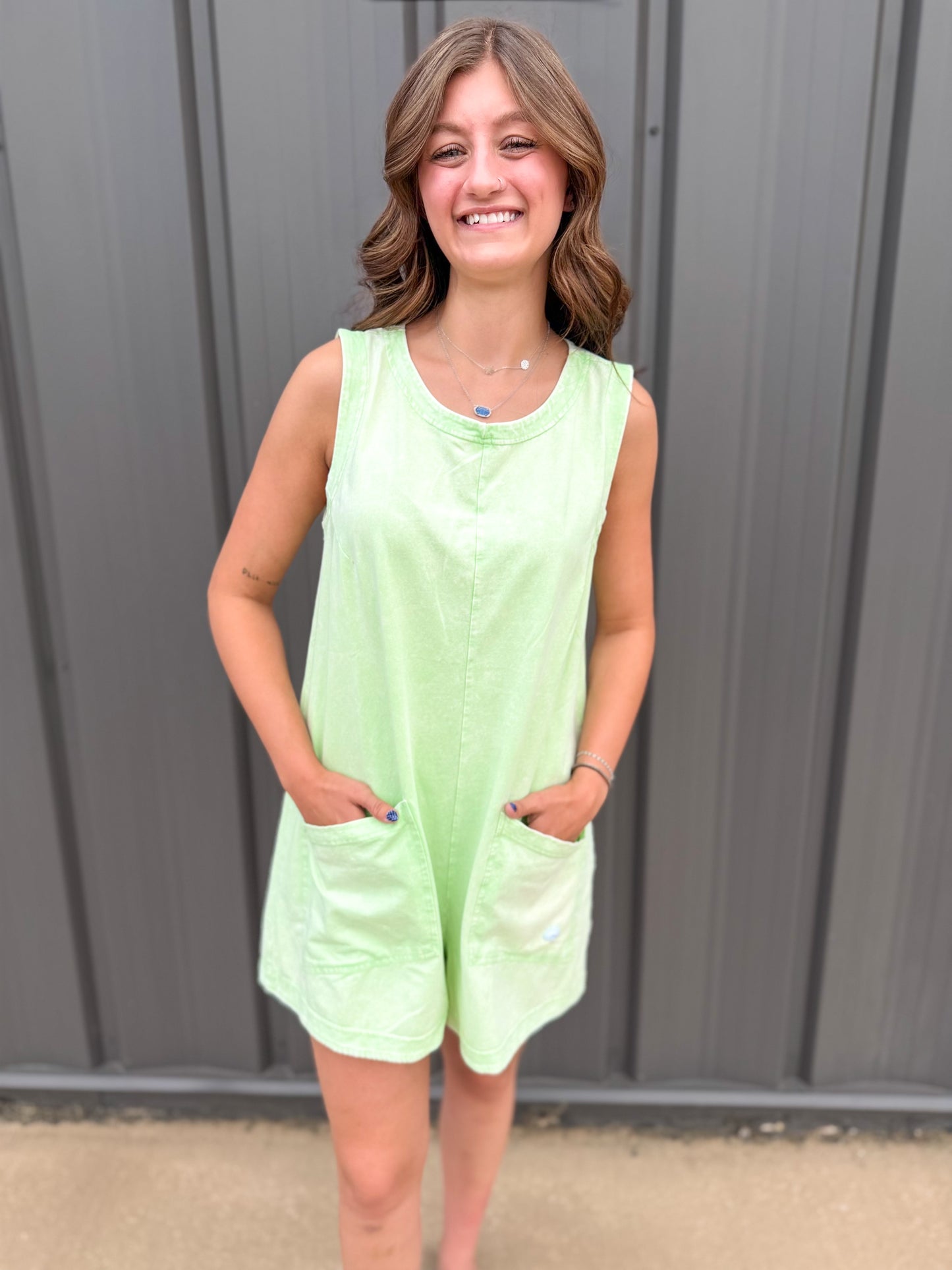 Effortless (Lime) Mineral Wash Romper