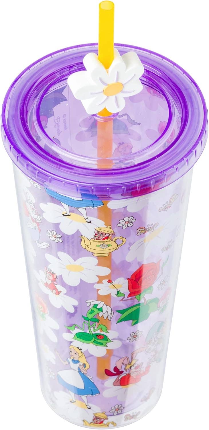 Alice in Wonderland Wild Flower Toss 24oz Plastic Cold Cup