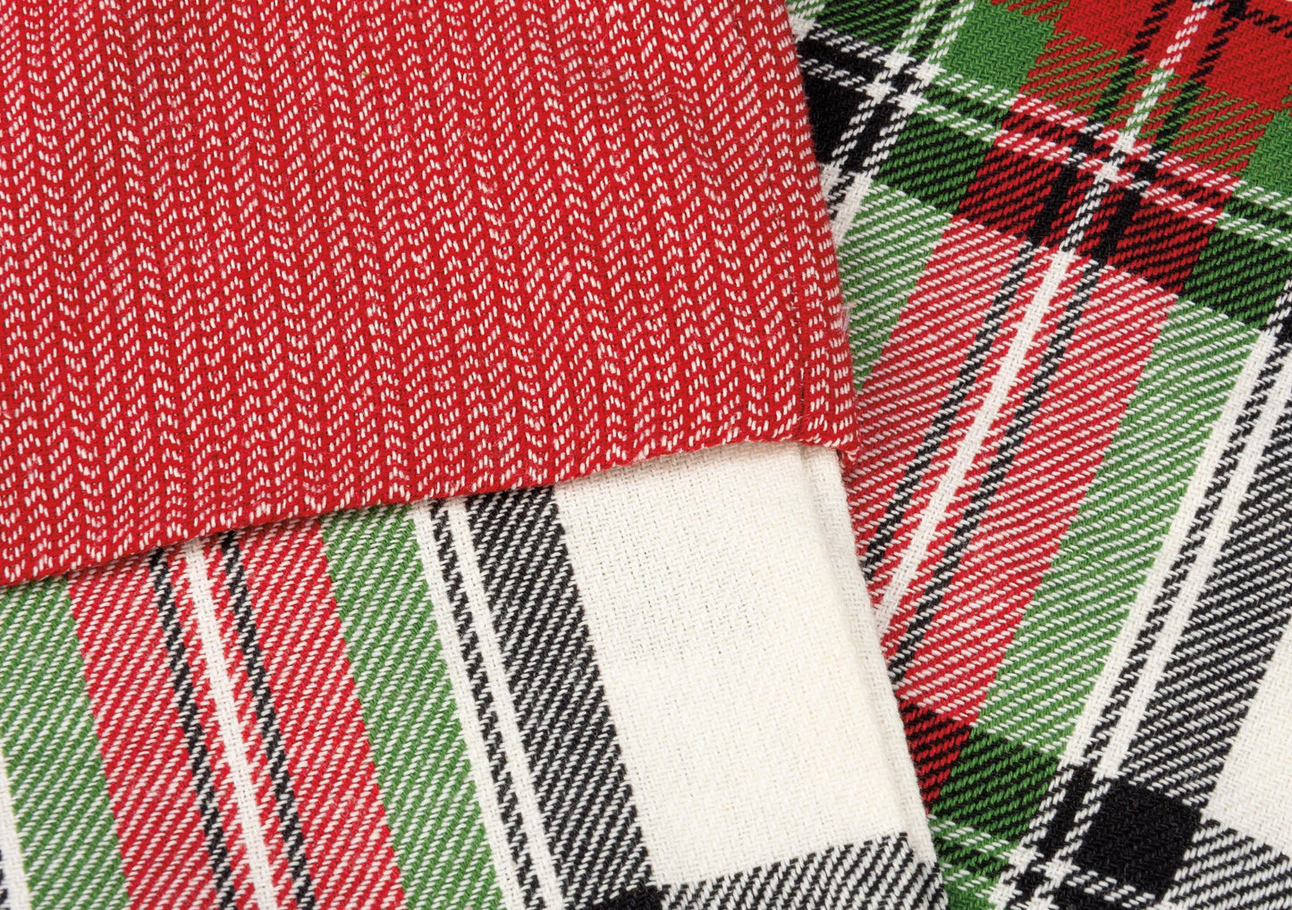 Cream Plaid Christmas Stocking