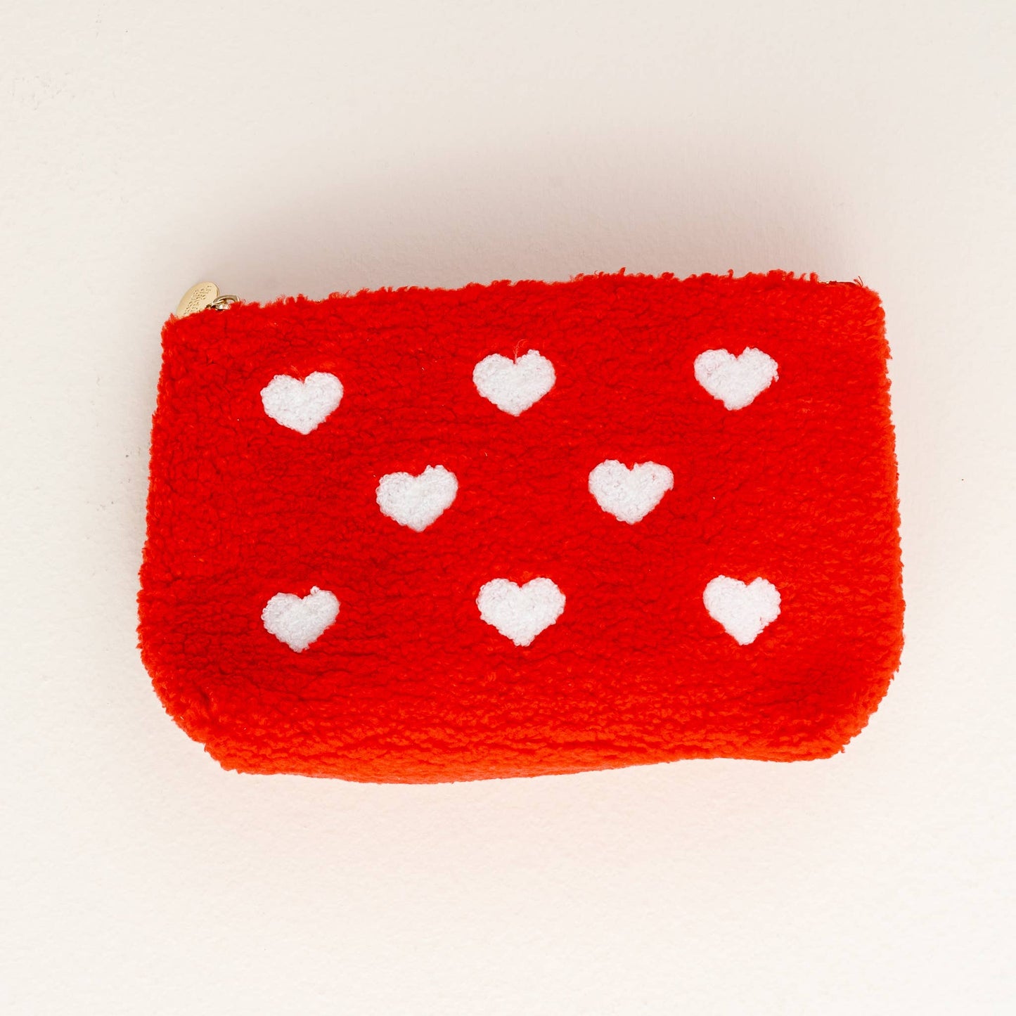 Red Teddy Pouch - Hearts