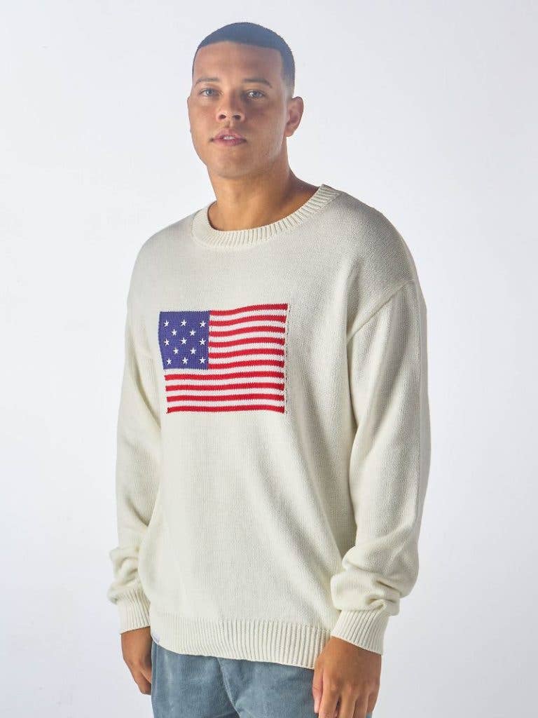 Simply Southern Men’s Preppy USA Flag Sweater
