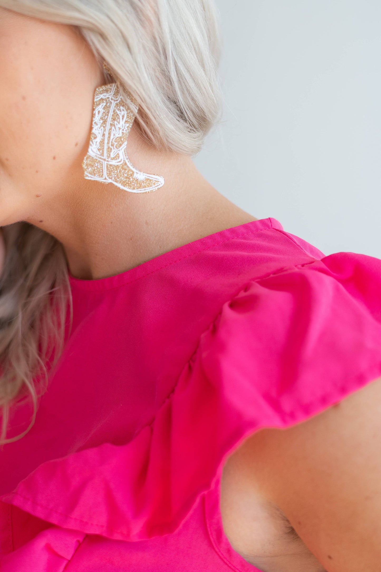 Gold Dolly Boot Earrings