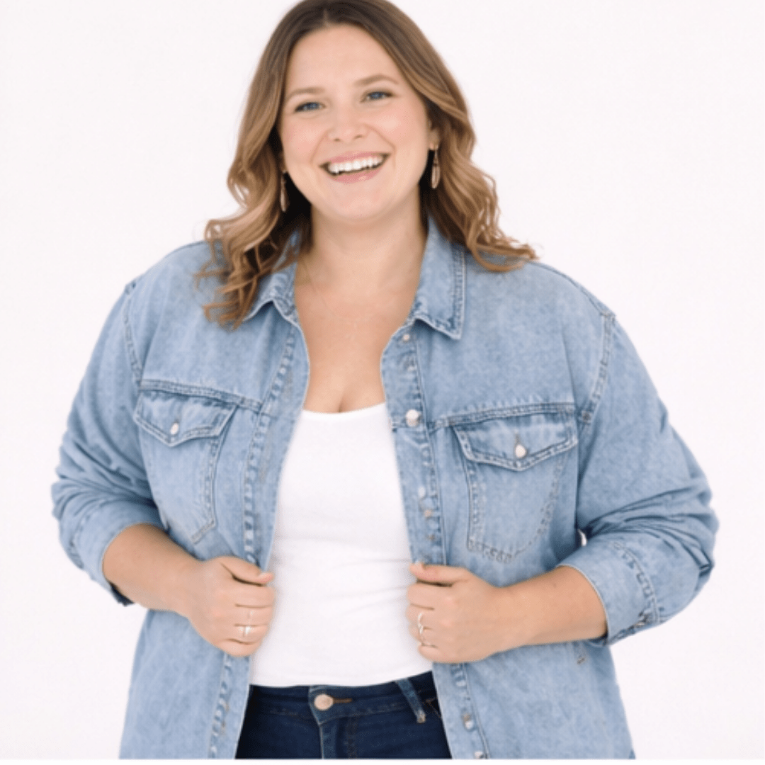 Blue Raw Hem Denim Jean Jacket