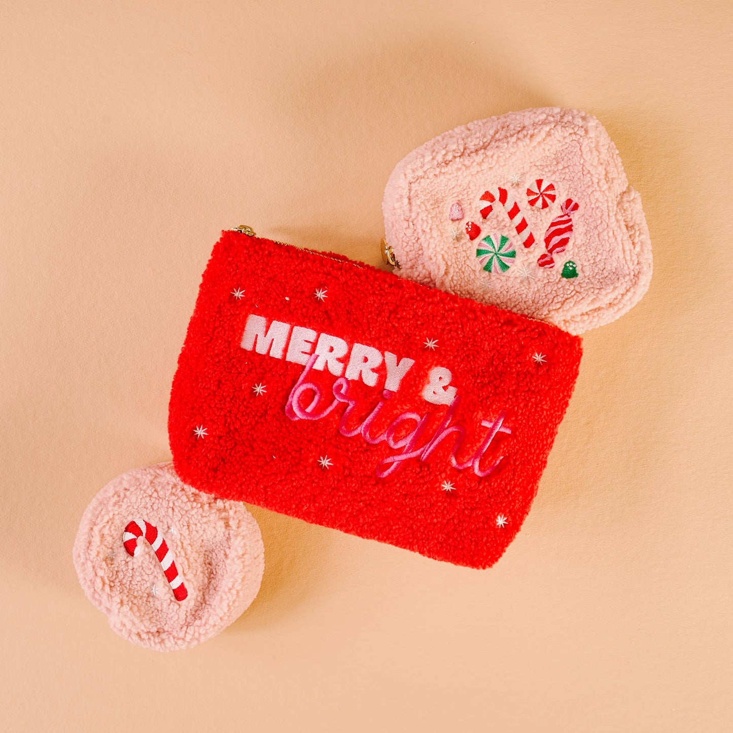 Teddy Pouch-Merry & Bright