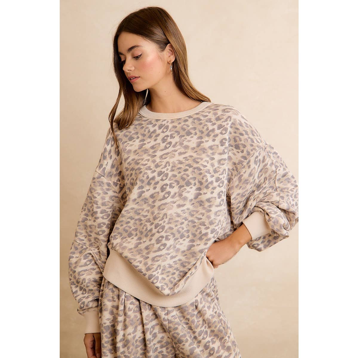 Leopard Relaxed Crewneck Sweatshirt