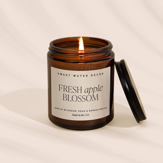 Fresh Apple Blossom 9 oz Soy Candle -Home Decor & Gifts