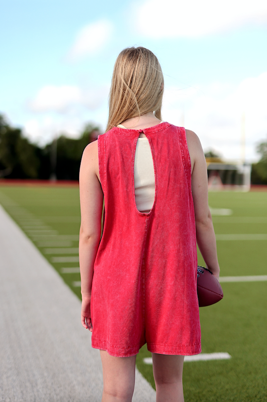 Tailgate Romper- Red
