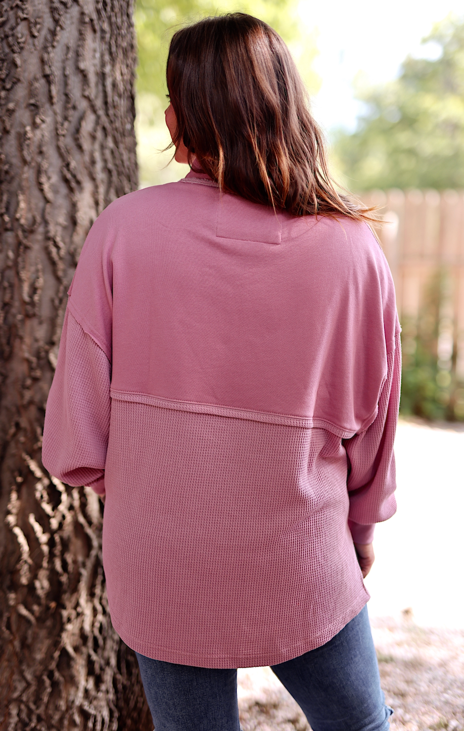 Ready or Not Waffle Quarter Zip - (Dusty Rose)