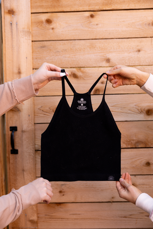 Ribbed Bralette- Midnight