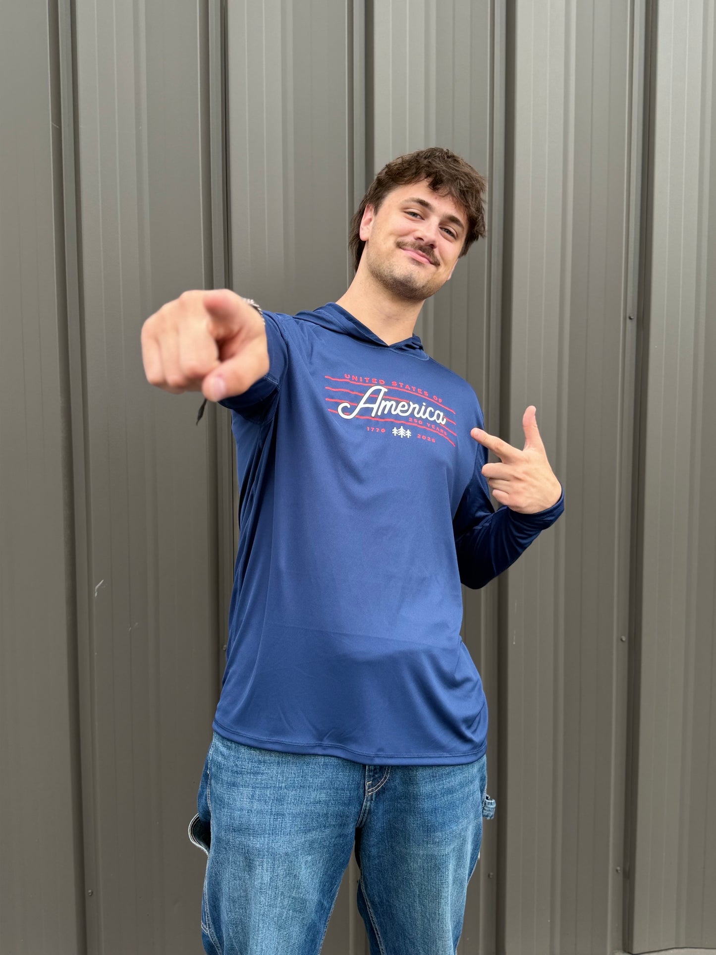 America 250 Solar Shield Performance Hoodie: Navy