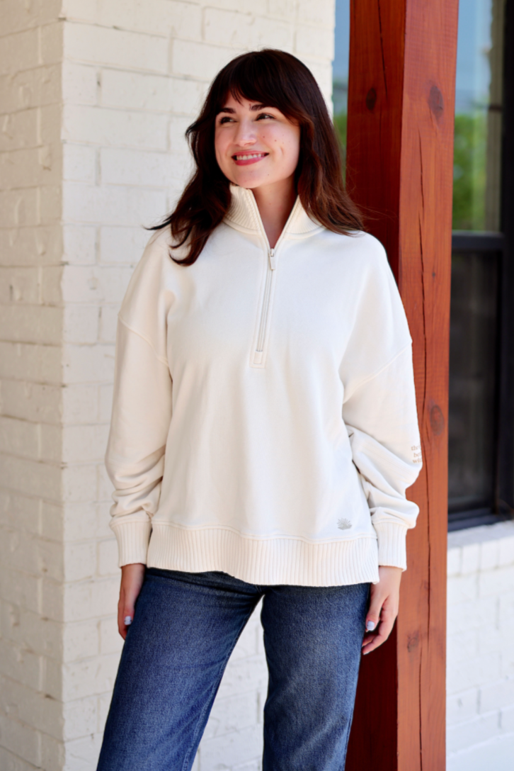 A Better Place With You - Early Riser Quarter Zip - Cream