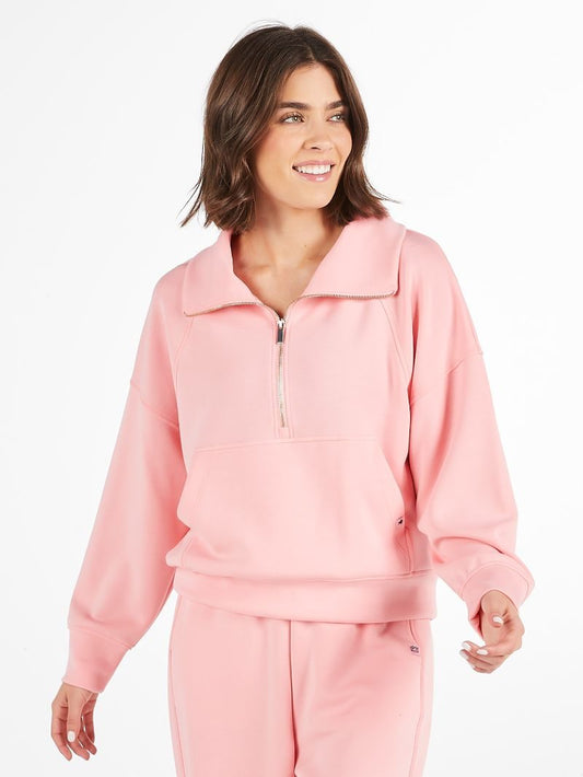 Simply Southern Halfzip Raglan Pullover - Petal Pink