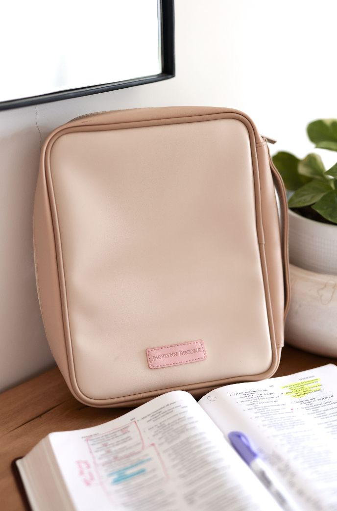 Bible Cover – More Than Able Color Block - Tan/Pink