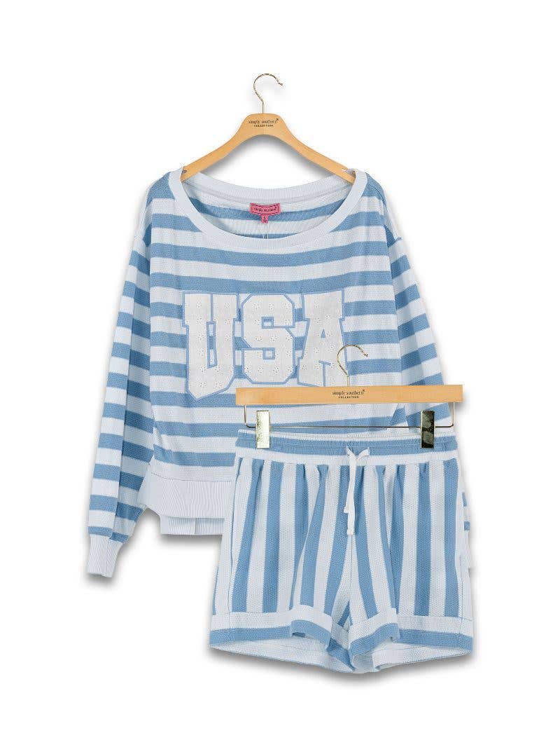 Simply Southern USA 2PC Set - Blue + White