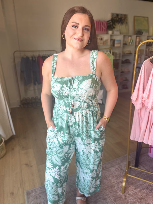 Sage Paradise Tropical Jumpsuit