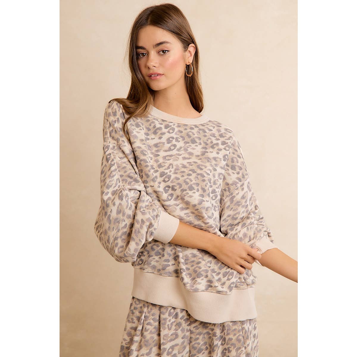 Leopard Relaxed Crewneck Sweatshirt