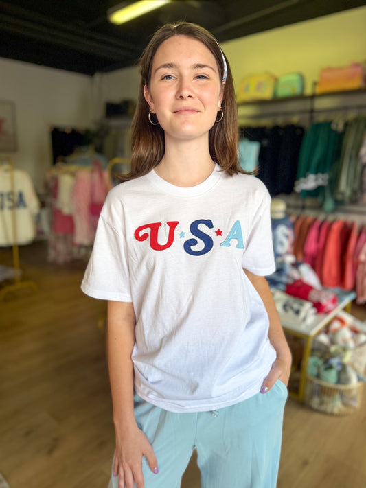 USA Patches (White) - S/S Crew