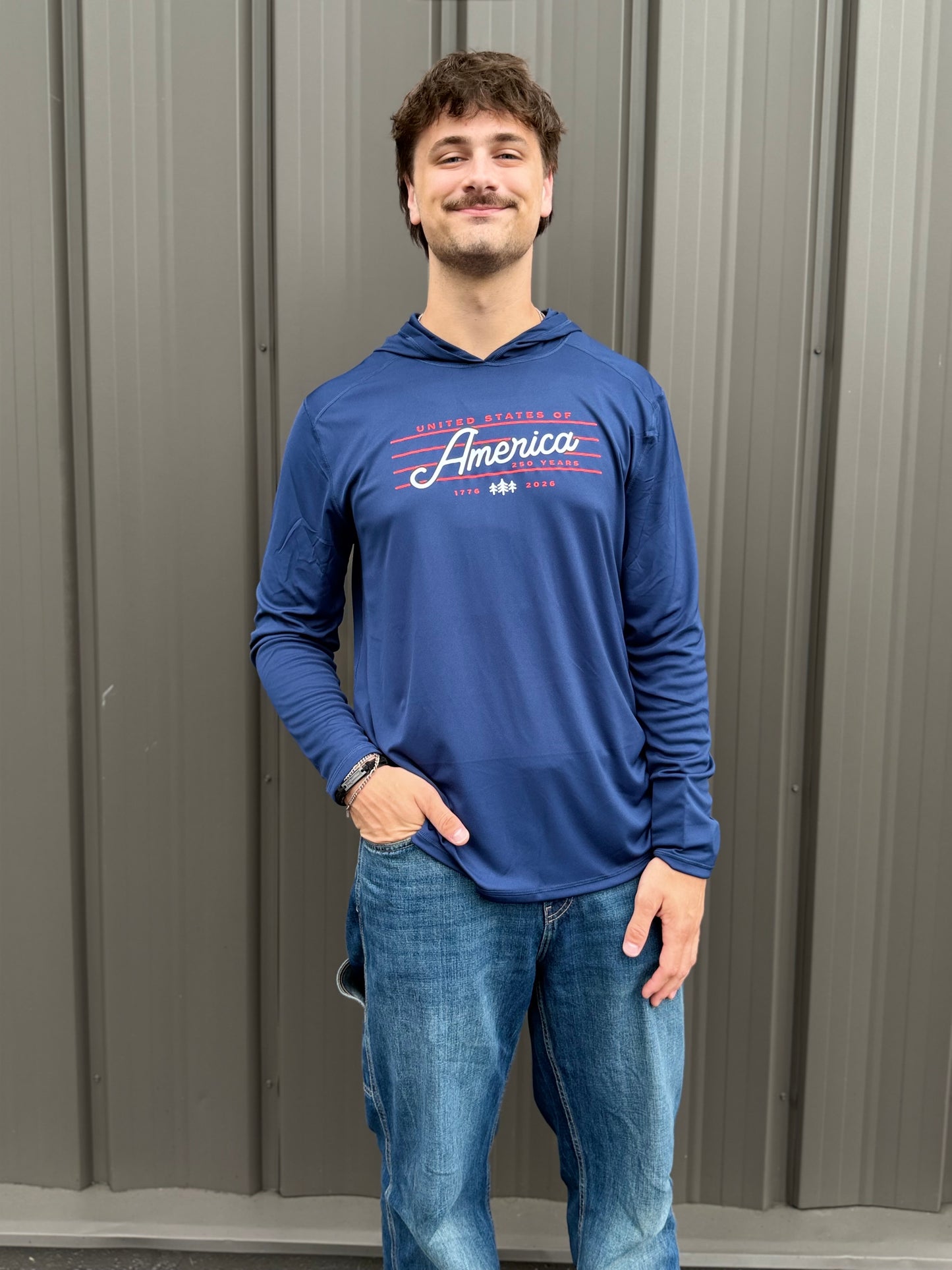 America 250 Solar Shield Performance Hoodie: Navy