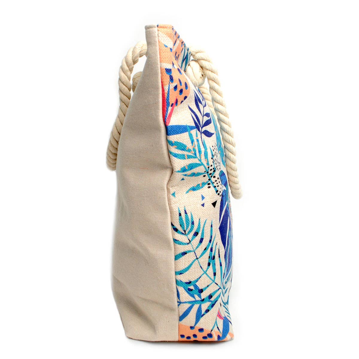 Blue Tropical Leaves Ladies Tote Bag