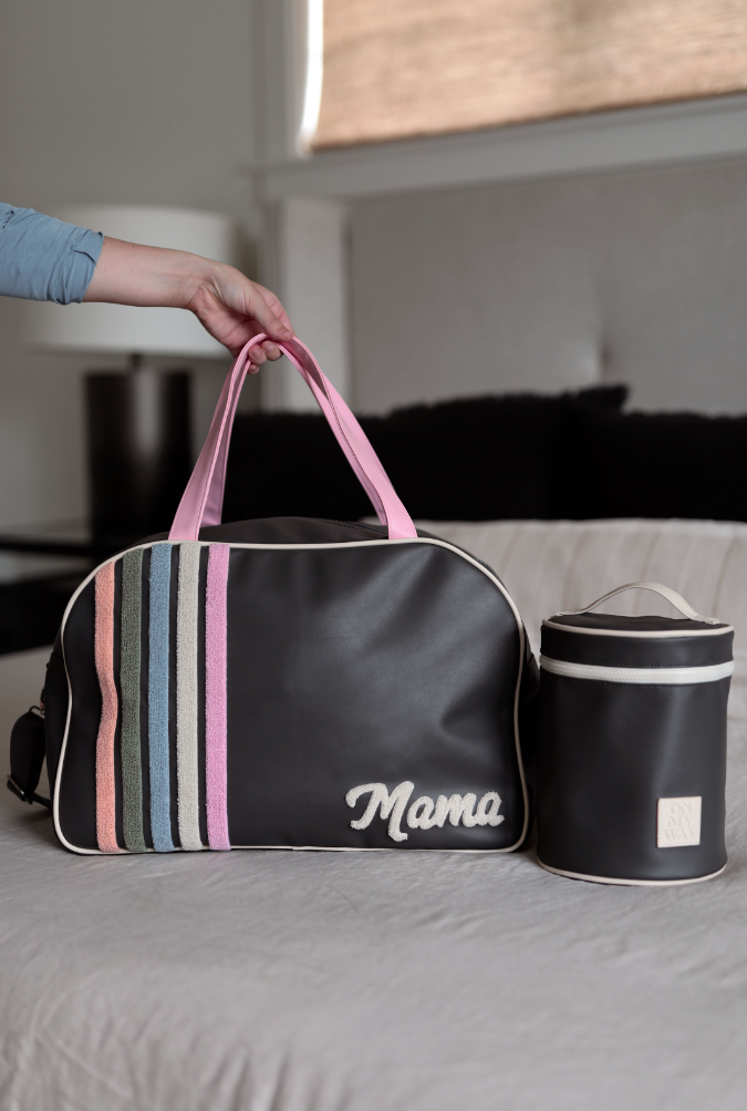 Weekender Duffle Bag -Trendy Mama (Charcoal Stripe)