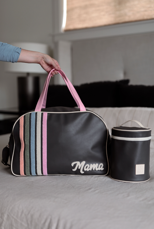 Weekender Duffle Bag -Trendy Mama (Charcoal Stripe)