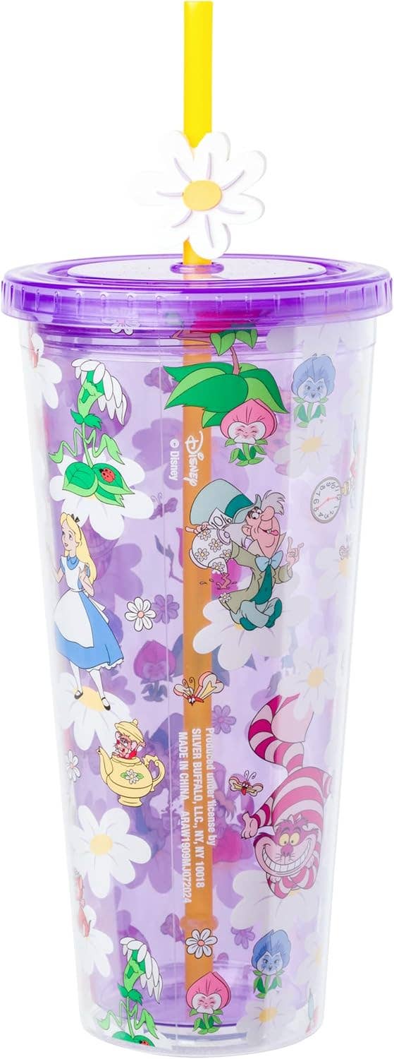 Alice in Wonderland Wild Flower Toss 24oz Plastic Cold Cup